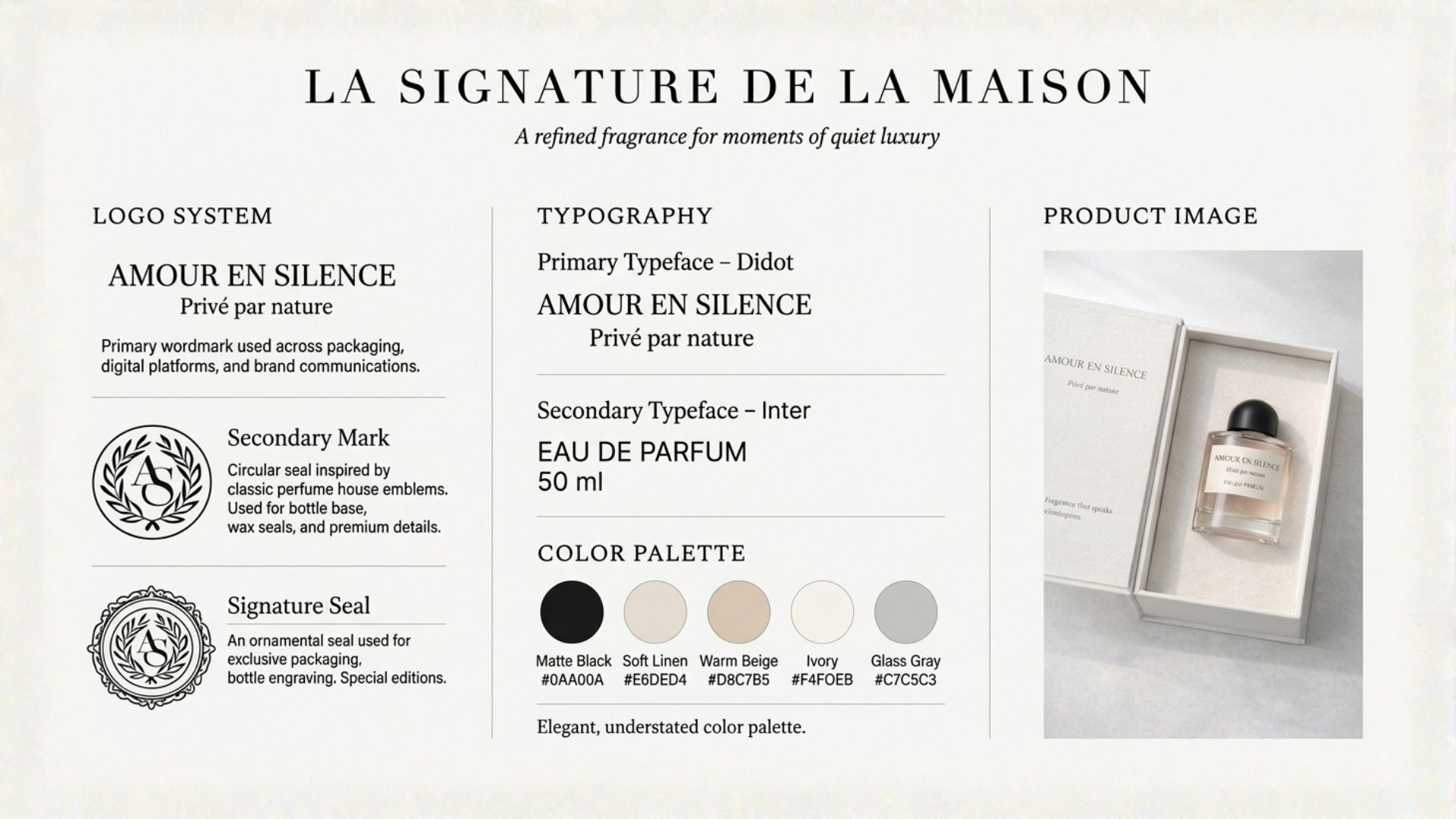 Brand signature: logo system, typography, and color palette