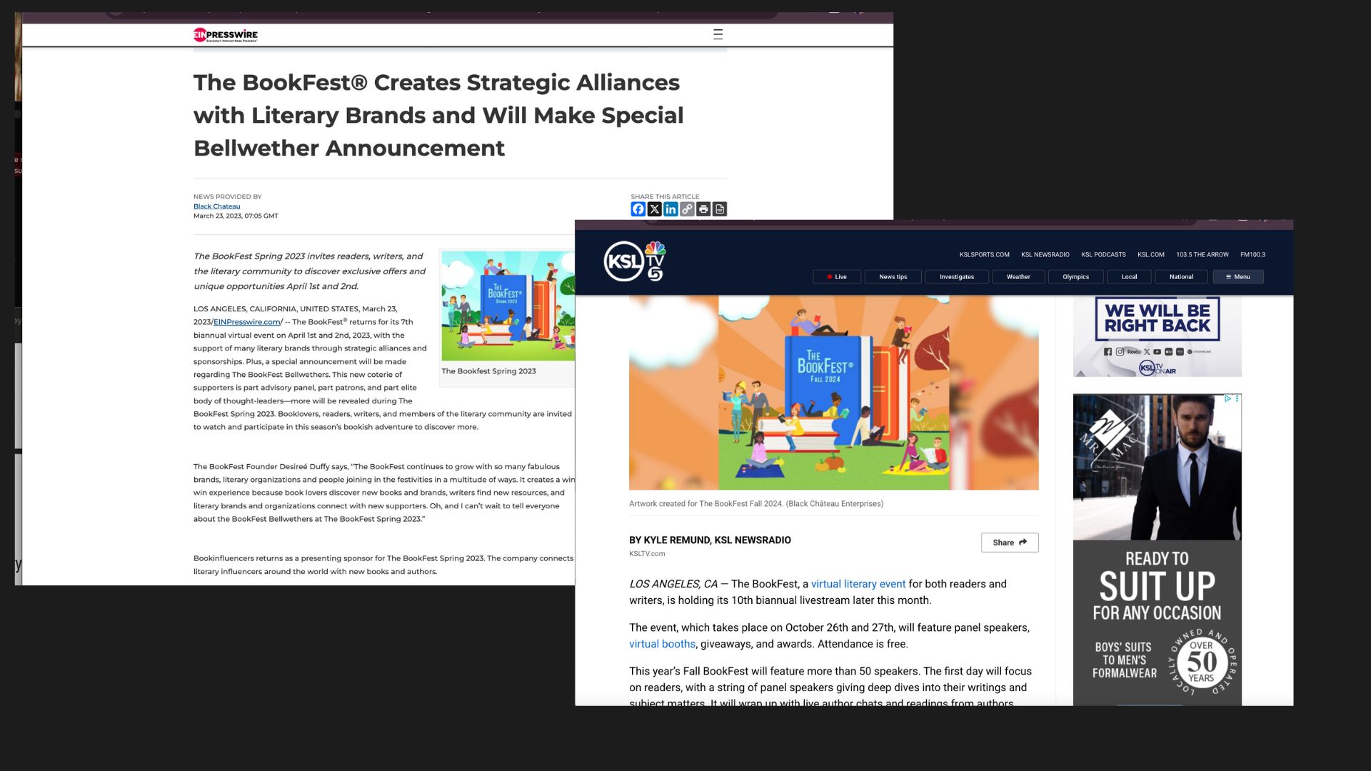 Press coverage on KSL TV and EIN Presswire