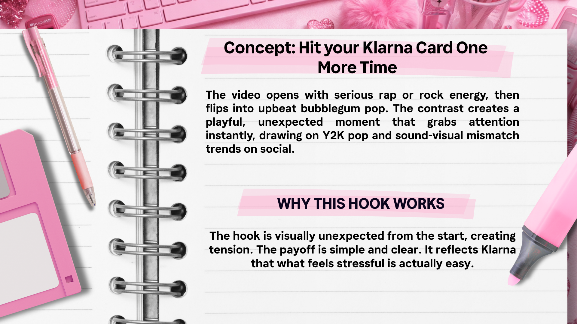 Hit your Klarna Card One More Time hook concept