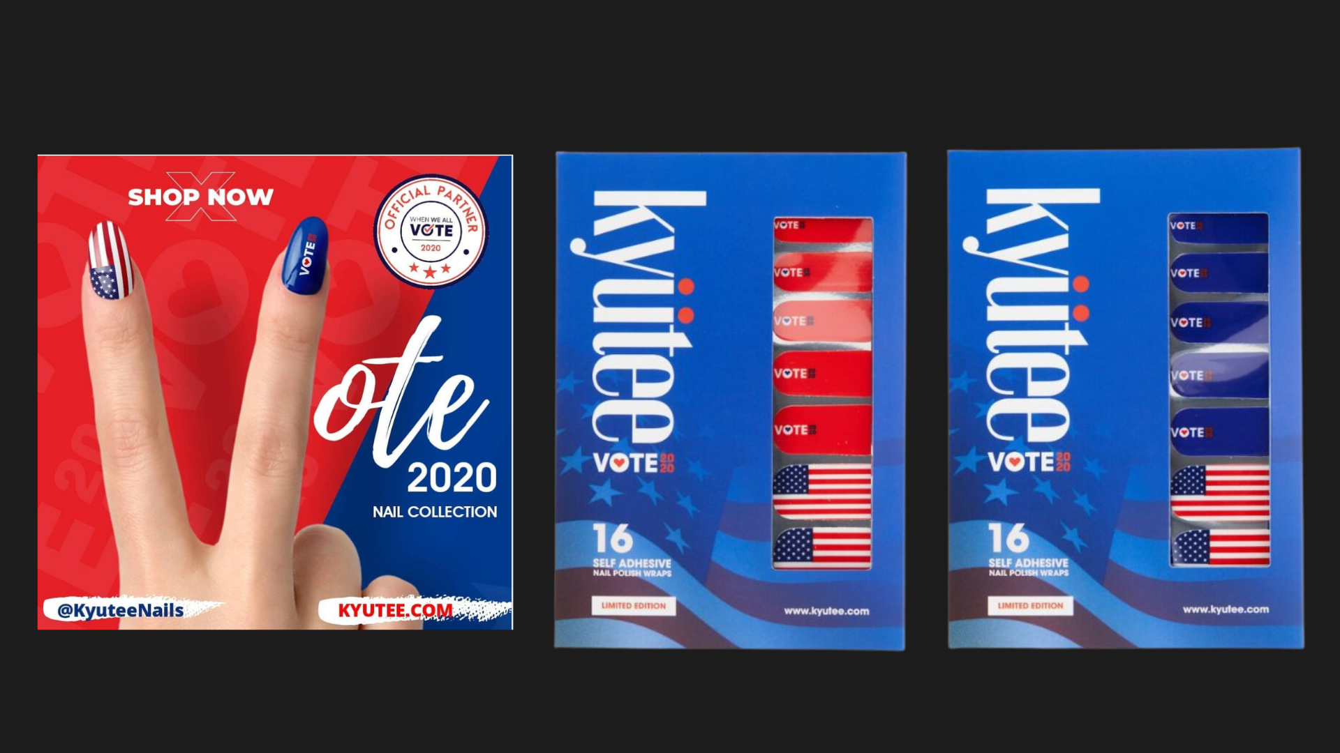 Vote 2020 nail collection product packaging