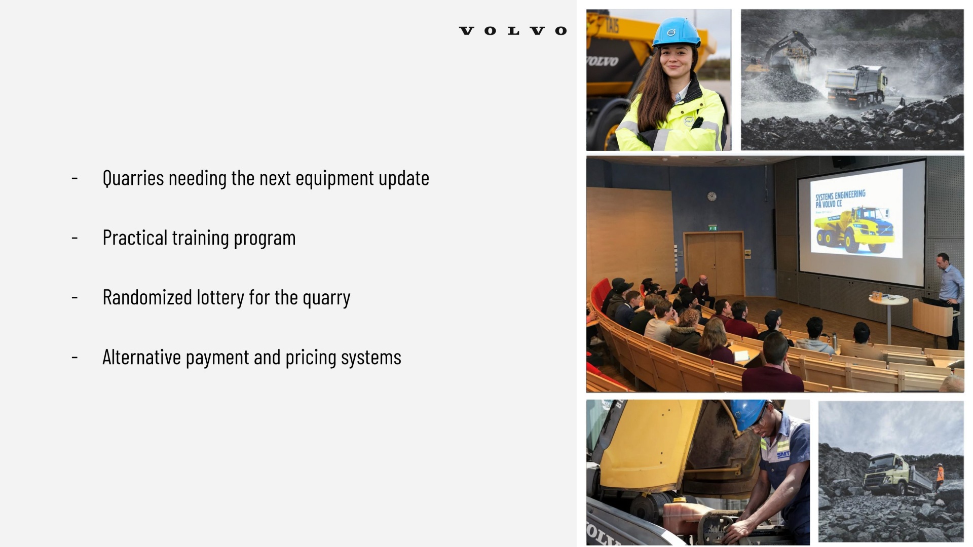 Program ideas: training, lottery, alternative pricing